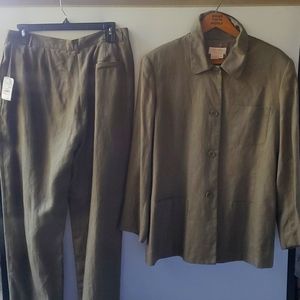 Brooks brothers olive linen suit 14